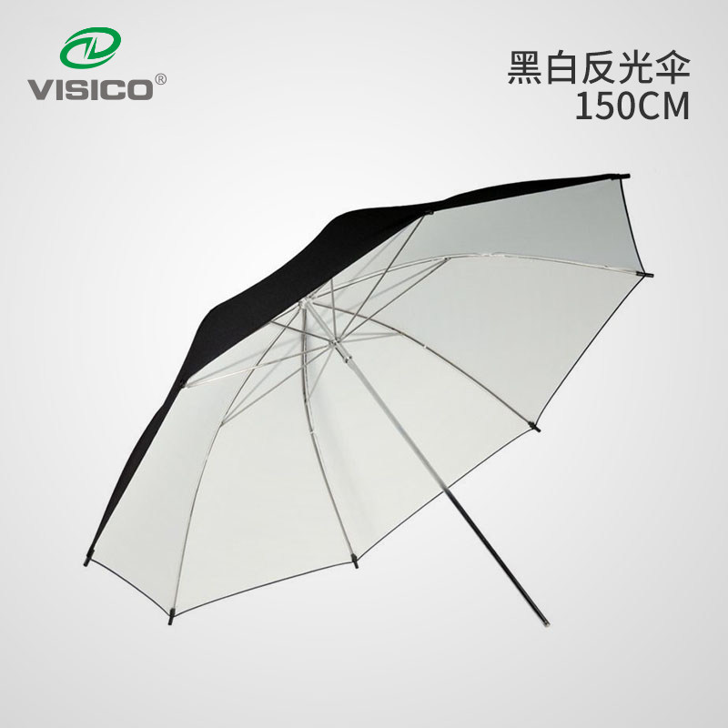 VISICO Weiss professional black and white reflective umbrella diameter 150cm high quality black inner white reflection umbrella