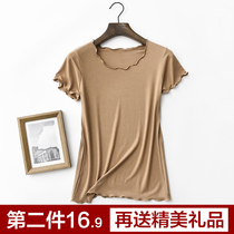 Summer modal mask t-shirt short-sleeved womens 2021 new wild loose T-shirt solid color large size round neck base top
