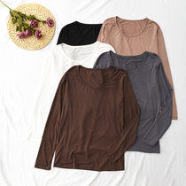 2020 spring and autumn new modal round neck all-in-one base shirt womens thin loose long-sleeved t-shirt with solid color top