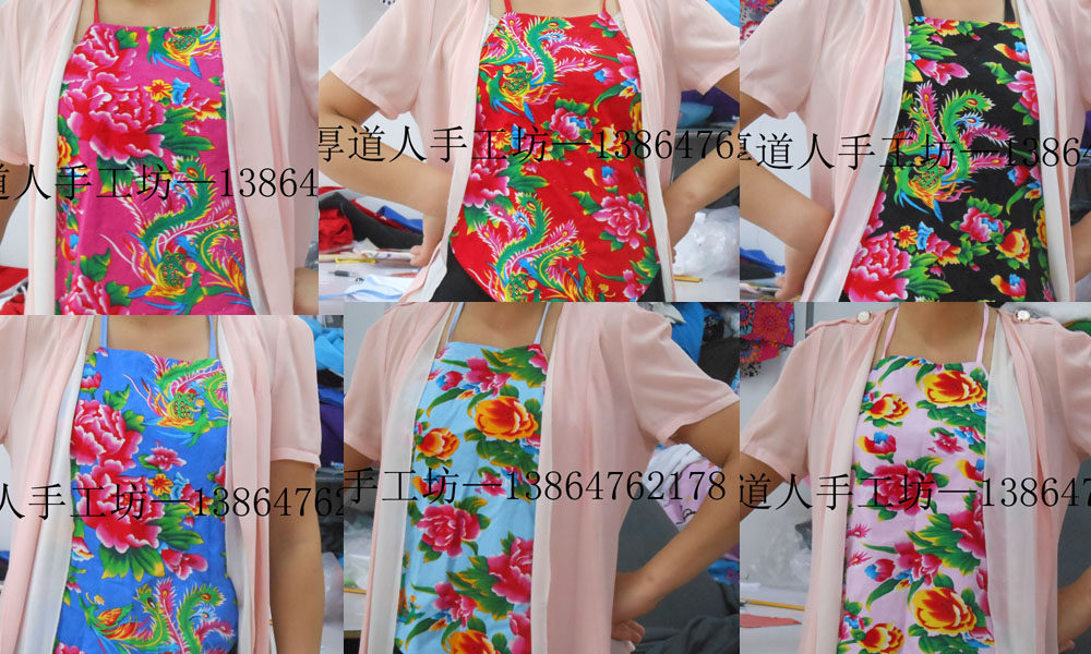 2 pieces by hand ladies adult great red peony phoenix pure cotton cloth warm and belted cotton can be detached and washed