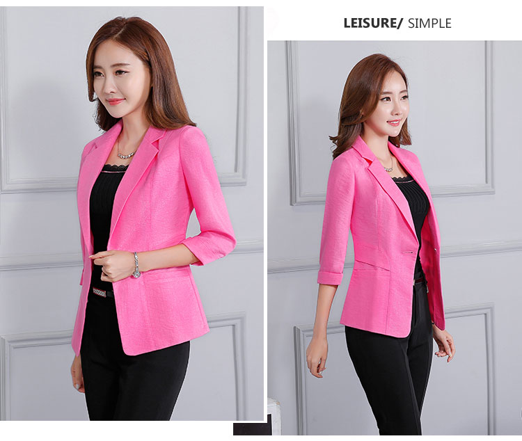 Bộ đồ nhỏ nữ áo khoác Mercerized thường xuyên khí chất giảm béo mới phiên bản Hàn Quốc của bộ đồ tay áo bảy điểm các kiểu bộ vest nữ trẻ trung