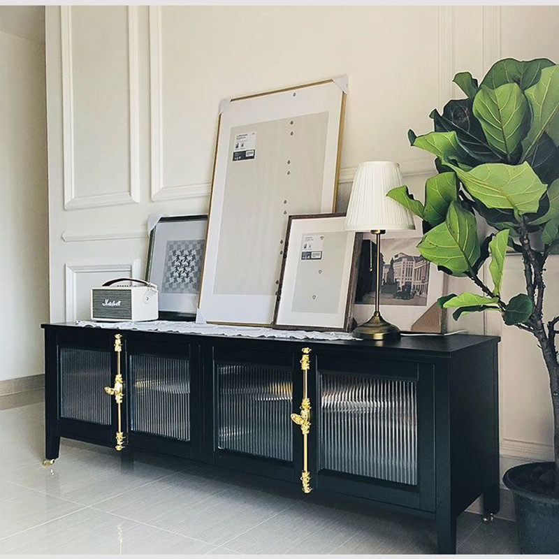 Iron Arts Creative Changhong Glass cabinet Living room Nordic Light Extravagant TV Cabinet Small Family Modern Minimalist Accommodating Cabinet Ground Cabinet