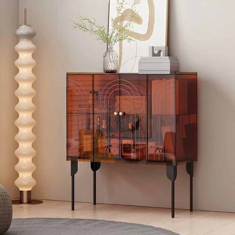 Acrylic light lavish dining side cabinet Living room Xuanguan leaning against wall tea water cabinet modern minimalist wine cabinet Home containing lockers-Taobao