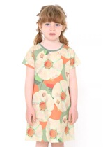 Fange childrens clothing Japanese trendy brand G family childrens casual printed short-sleeved dress parent-child models
