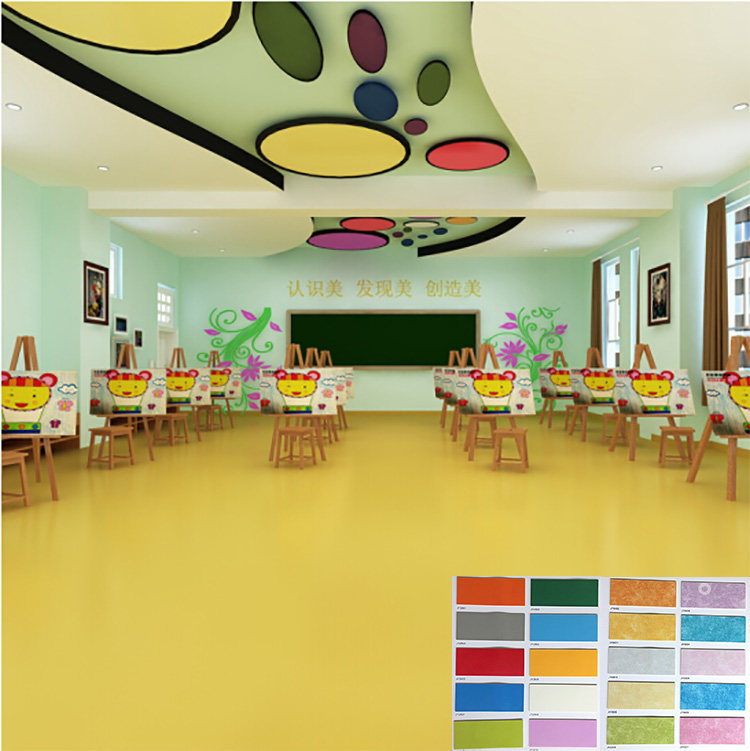 PVC plastic flooring kindergarten children's room cartoon flooring school mall office floor anti - slip wear resistance 2mm