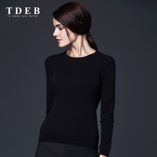 TDEB2024 ພາກຮຽນ spring ໃຫມ່ sweater ແມ່ຍິງສູງທີ່ສຸດ cashmere sweater pullover ແຂນຍາວ slim ຄົນອັບເດດ: ຕະຫຼອດຄໍ bottoming ເສື້ອ