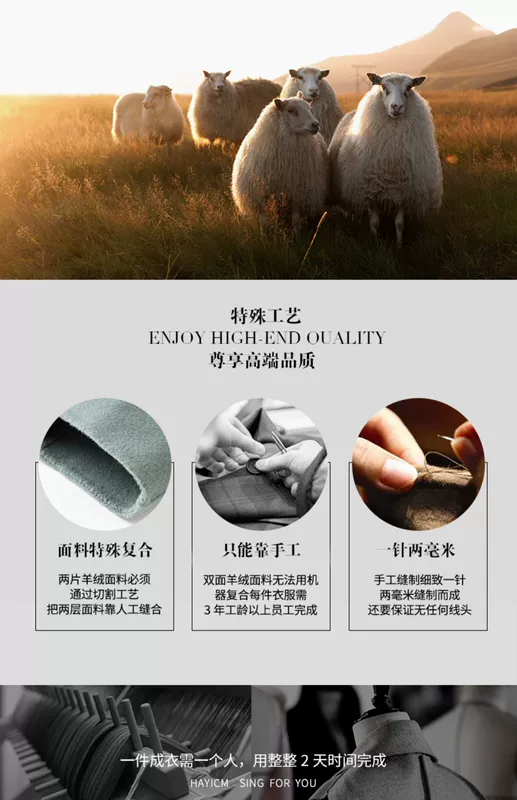 TDEB2019 áo khoác cashmere hai mặt mới áo khoác len nữ Châu Âu nhà hàng nữ Châu Âu thủy triều mỏng - Áo len lót đôi