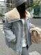 Lamb Wool Large Lapel down Jacket for Women 2025 Winter White Duck down Korean Style Age-Reducing Parka Long Coat