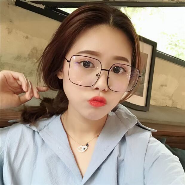 Ins siêu lửa kính khung nữ phiên bản Hàn Quốc của thủy triều retro phong cách Harajuku ulzzang sinh viên cá tính văn học nhỏ tươi kính chữ v