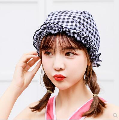 New daisy floral sweet and cute bow with lining adjustable swimming cap for girls