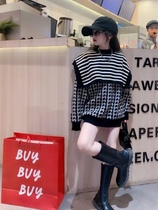 South Korean childrens dress girl foreign air sweater 2021 autumn and winter in the middle of the winter Childrens Thousand Birds Gags Loose Blouses Clothe and Shoulder Thread Clothes Tide