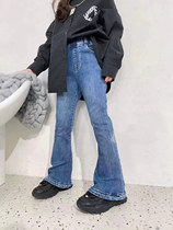 South Korean childrens clothing girls pants spring and autumn ocean jeans 2022 new fashion Korean version CUHK Fairy Horn Pants