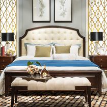 Meng han mei-full of real wood bed 1 8 meters joyme bed light luxury modern minimalist leather bedroom bed