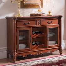 American solid wood sideboard European side cabinet pastoral side cabinet cupboard antique solid wood spare Cabinet knife and fork cabinet