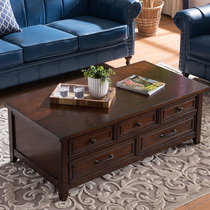 American country solid wood coffee table simple small apartment coffee table solid wood tea table TV cabinet combination set living room furniture