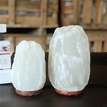 Salt lamp Himalayan Crystal Salt Feng Shui lucky creative White salt rock lamp Bedroom Table Lamp Night Lamp