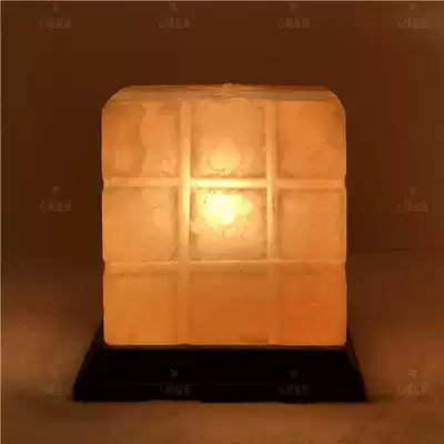 Salt lamp Himalayan crystal salt Feng Shui lucky creative fashion bedroom bed lamp table lamp Night lamp