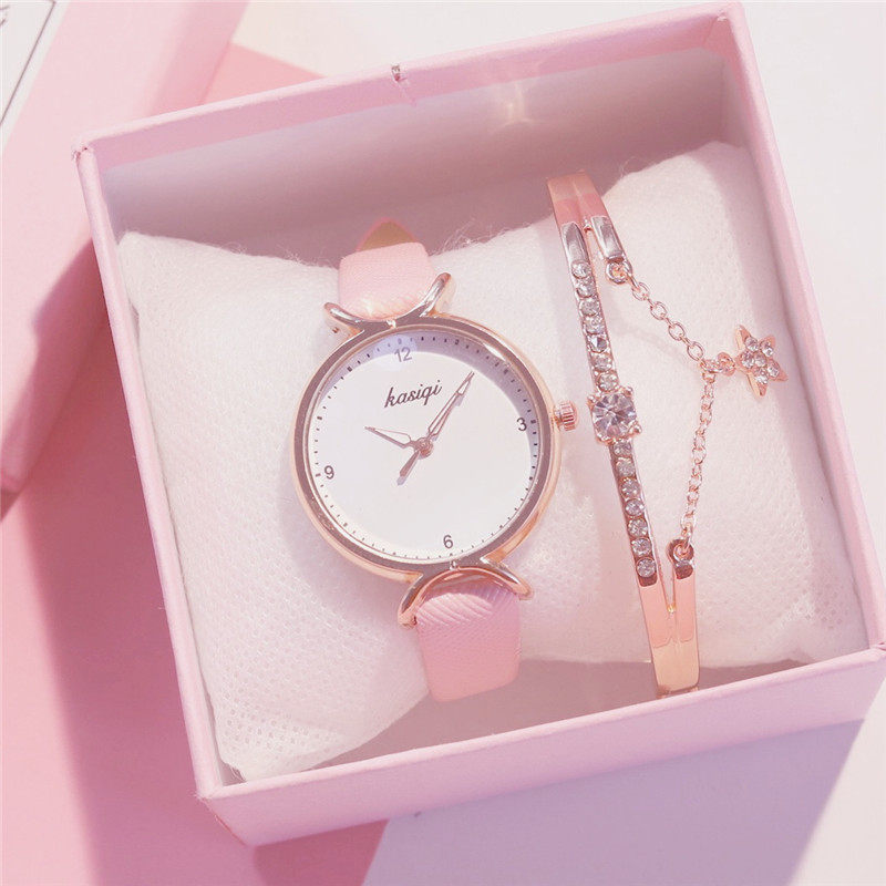 ins cherry blossom pink hand watch schoolgirl Korean version Jane about little fresh and cute girl college wind girlfriends 100 hitch