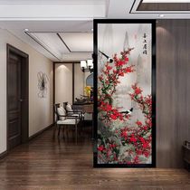Living room art painting Changhong glass screen partition cabinet simple modern light luxury metal decorative frame entrance door entrance