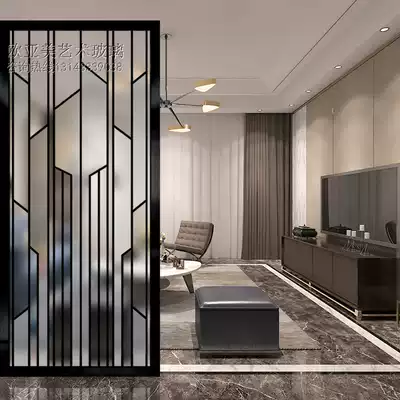Modern minimalist art glass living room partition wall screen decoration porch background wall frosted craft lattice