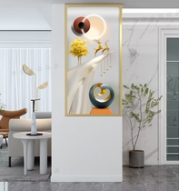 Customized light luxury art glass screen partition living room entry half wall partition to block modern simple fortune elk