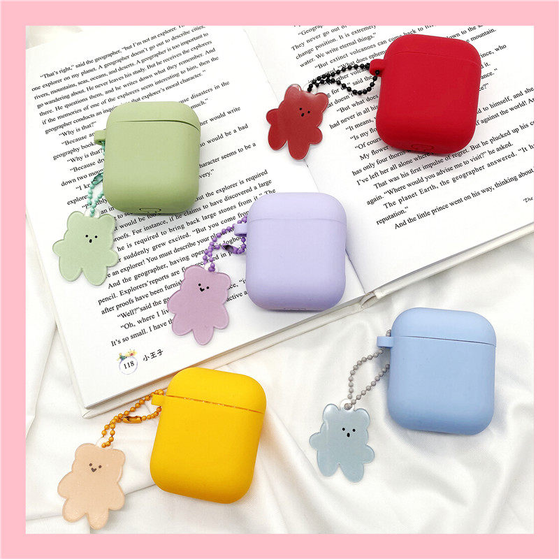ins cute bear pendant airpods protective cover 2 apple wireless bluetooth earphone shell 3 generation airpodsPro