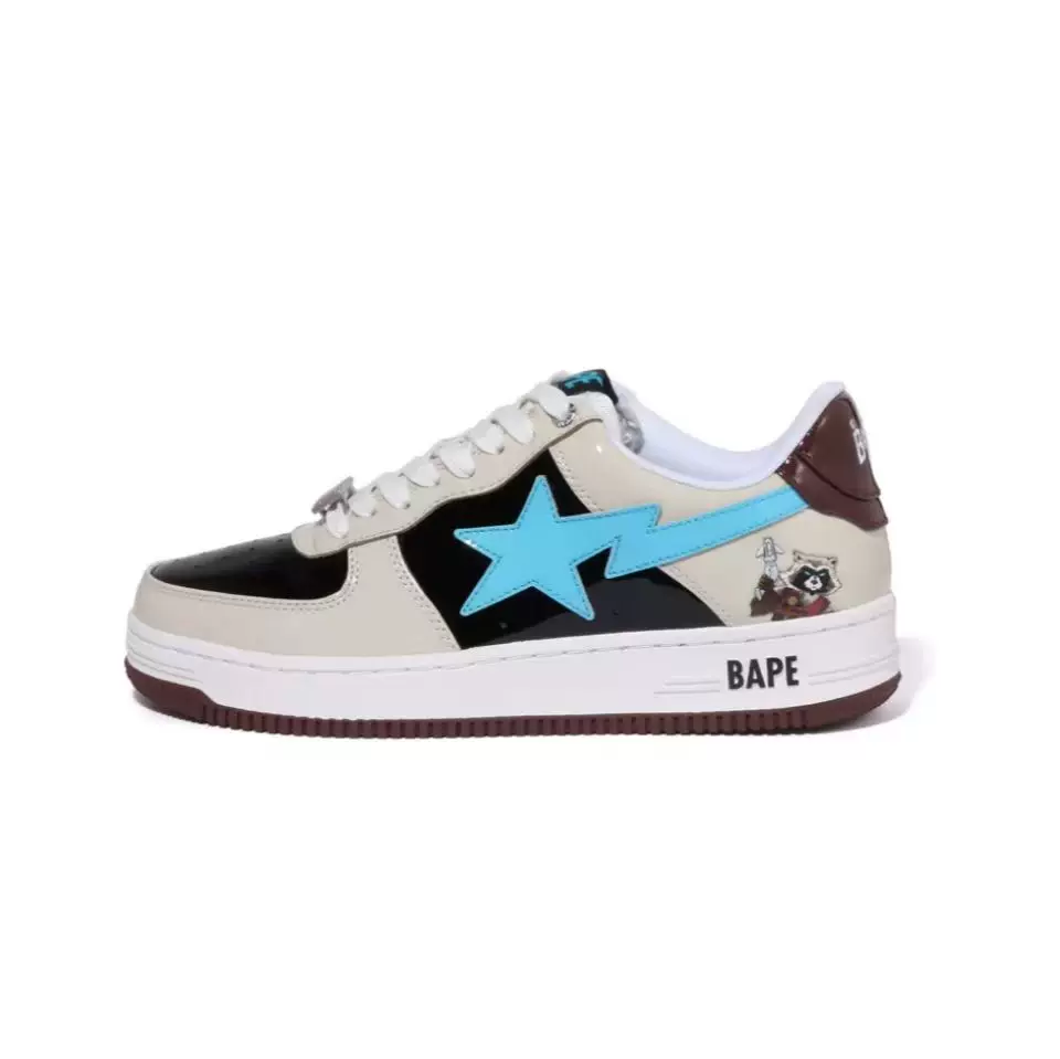 BAPESTA LOW SK8 dunk скейтборд молодежные черные лаковые кроссовки модное повседневное настроение контрастные низкий топ