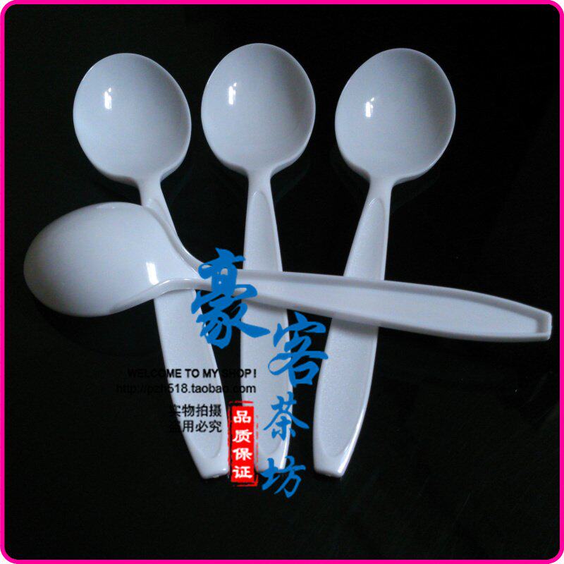 Disposable Spoons Large Shaved ice Spoons Porridge Spoons Dessert Spoons Meal Spoons Soup Spoons White Round-headed spoons