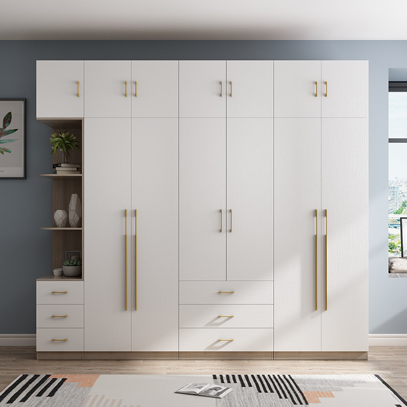 Nordic Solid Wood Eco multi-laminate wardrobe Home Bedroom assembly Jane about 234 doors 5 doors Overall storage Large closet