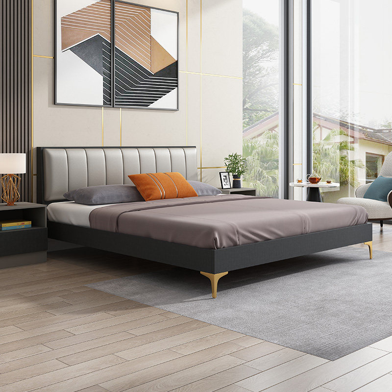 Modern simple luxury beds Nordic submaster beds 1 8m shelf - size bed 1 5m plate - type economy bedroom double bed