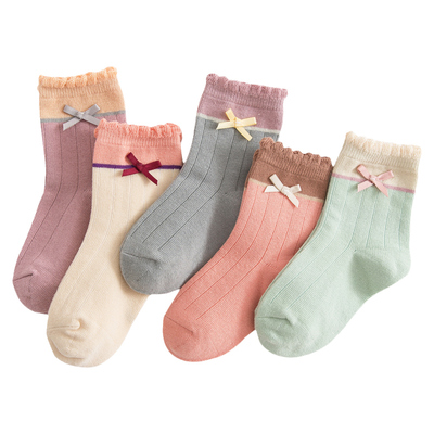 【5双装】女童A类纯棉秋冬款袜