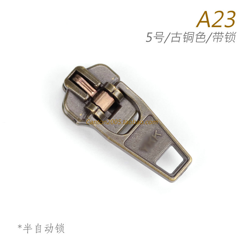 Japan 5 Number of metal teeth Racelet special semi-automatic lock denim pull head 5M DS ancient bronze color A23