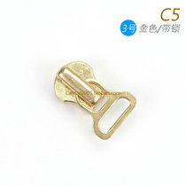 Japan No 3 metal zipper head can wear leather pull brand 3SG DATCR gold C5