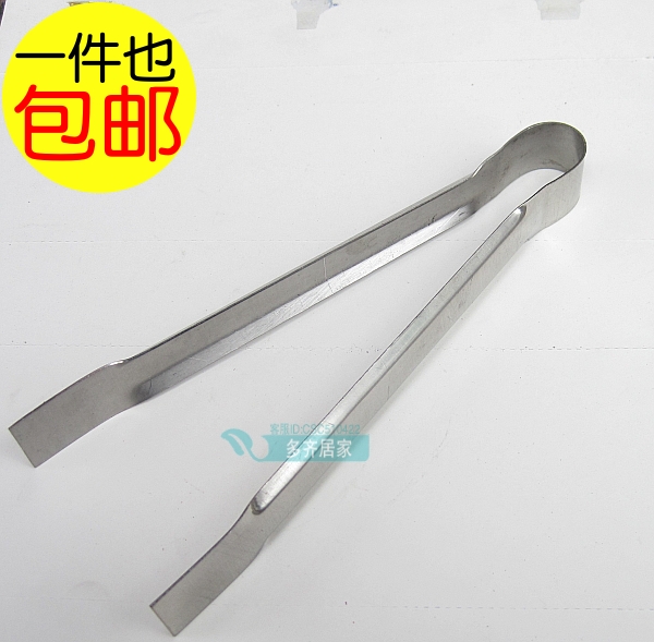 Flat mouth cooked food clip stainless steel food clip barbecue baking cookies cake bread clip bun steamed bun