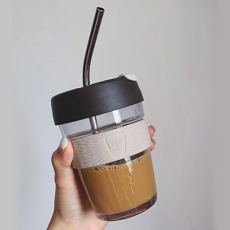 Australian Keepsup Coffee Cup Portable Accompanying Cups small water glasses pull up a single mesh red transparent glass mug