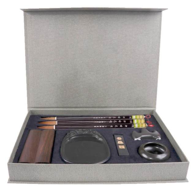 Zhou Huchen's Calligraphy Four Treasures Set: Brush, Ink, Paper, and Inkstone, a Complete Set of High-Grade Wolf Hair Calligraphy Special Tools in a Premium Gift Box