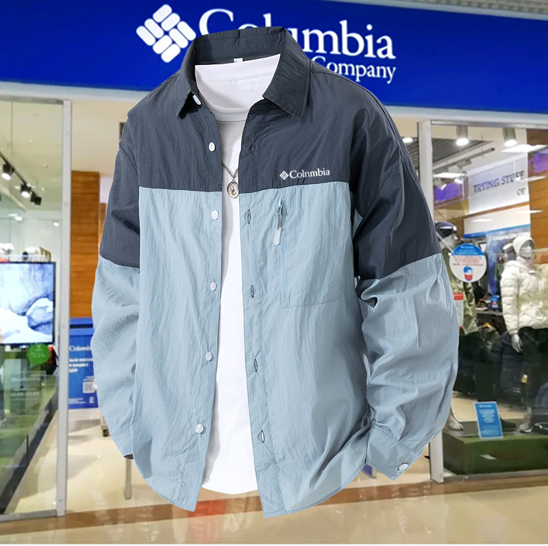 Columbia Discount Long-Sleeved Shirts for Men and Women, Summer Ice Silk Quick-Drying, Sun-Protective, Breathable, Lightweight Outdoor Sports and Leisure Shirts