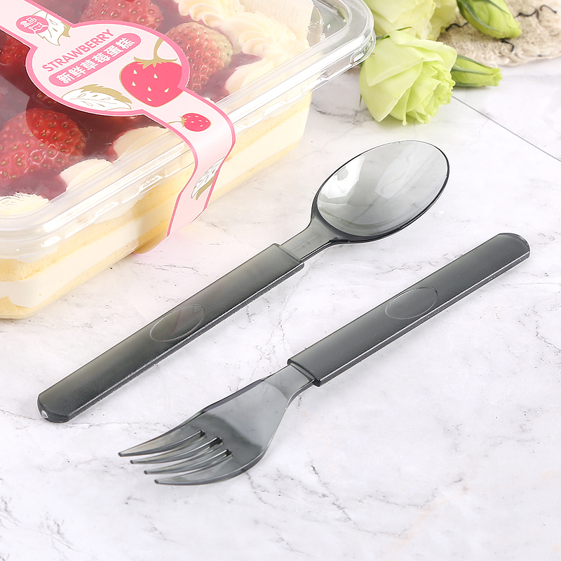Disposable Spoon Alone Package Plastic Takeaway Sweet Spoons Long Handle Lengthened Milk Tea Fruit Salads Fork