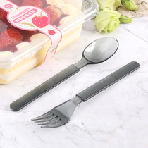 Disposable spoon individually wrapped plastic takeaway dessert spoon long handle extended milk tea fruit fishing salad fork