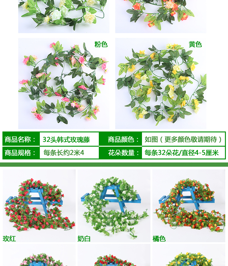 Mô phỏng mây giả hoa nho nho lá cây xanh trần ban công trang trí điều hòa không khí ống quanh co - Hoa nhân tạo / Cây / Trái cây các loại lan giả hạc