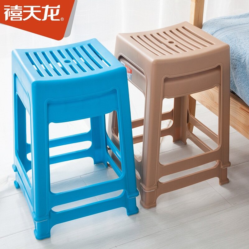 Jubilee Dragon Plastic Stool Home Living Room Thickened Dining Stool Dining Hall High Stool Bathroom Non-slip Chair (4 dress)