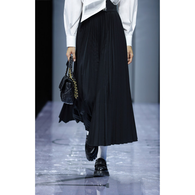 NancyCavally High Density Plain Weave Linen Midi Skirt