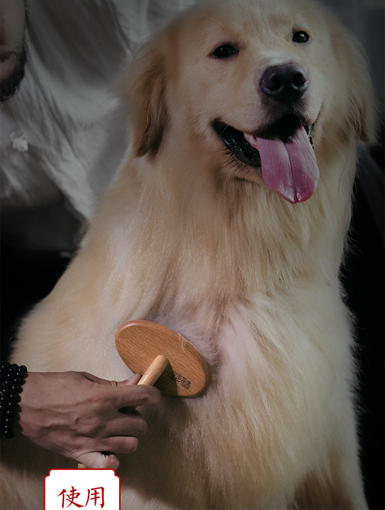 Dog Comb Pet Sản phẩm Teddy Cat Golden Retriever Puppy Dog with Wood Comb Kim Comb Mở nút thắt để nổi - Cat / Dog Beauty & Cleaning Supplies 	găng tay chải lông thú cưng	