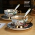 Miễn phí vận chuyển sáng tạo cốc cà phê xương châu Âu sứ cổ điển nhân vật sơn dầu mô hình cốc cà phê gốm với đĩa để gửi quà tặng muỗng - Cà phê