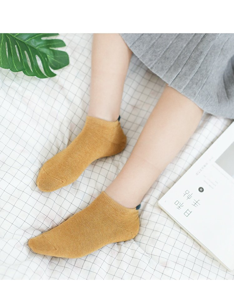 Mùa thu gai dầu nông miệng vô hình vớ vớ cotton sinh viên Nhật Bản Giày nữ thấp để giúp vớ cotton tat nu co ngan cao cap