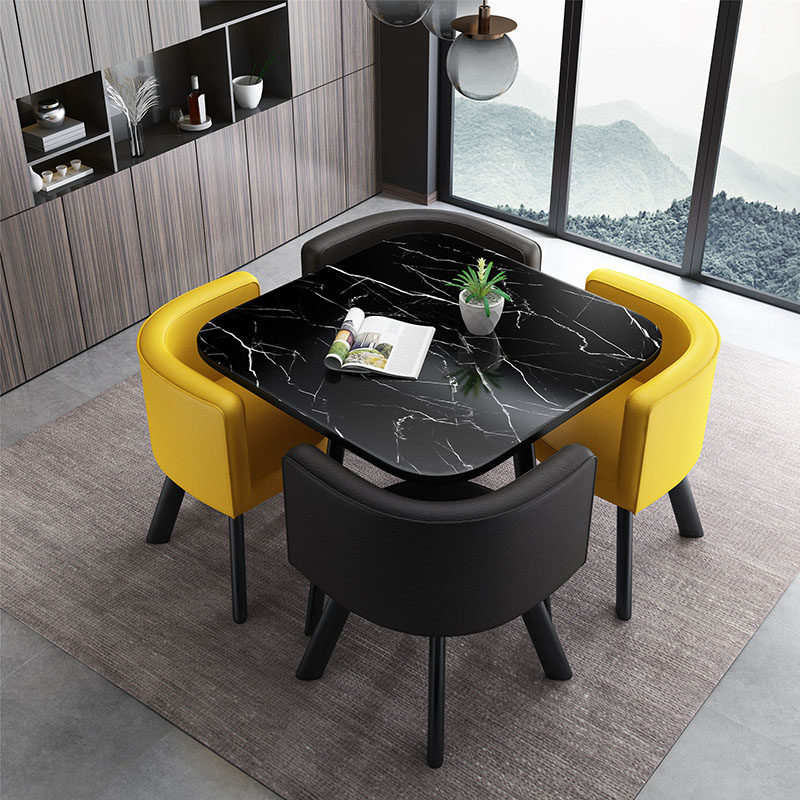 Reception negotiation table and chair combination Small apartment space saving shop negotiation table and chair Balcony Leisure small round table set