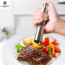 European style creative pressing pepper mill Stainless steel manual pepper mill Pepper mill salt mill seasoning bottle and jar