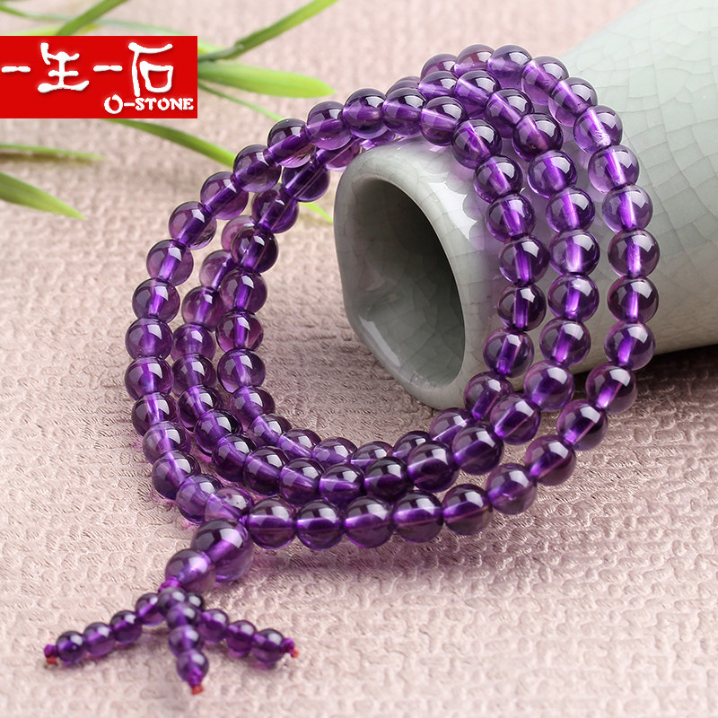 Lifetime One stone natural amethyst handmade woman bracelet with three circles of light extravagant senior sensation Little crowdgirl hand decorated with gifts