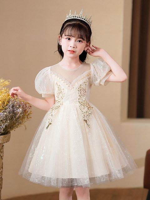 Girls princess dress summer dress children's net gauze tutu skirt flower girl little girl summer Children's Day costume skirt