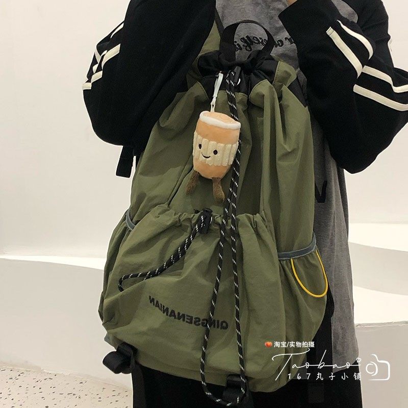 Outdoor style drawstring backpack large capacity travel bag
